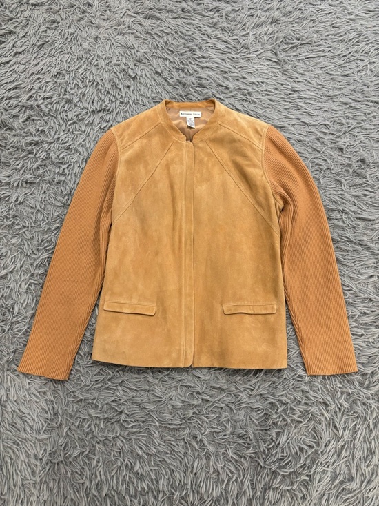 Katherine Kelly Jackets & Blazers - VTG Katherine Kelly Women’s Caramel Goat Suede Leather Full Zip Jacket Size 10